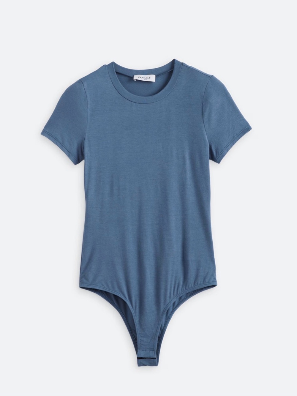 GILLI Blue Short Sleeve Crew Neck Bodysuit Size Medium Stitch Fix